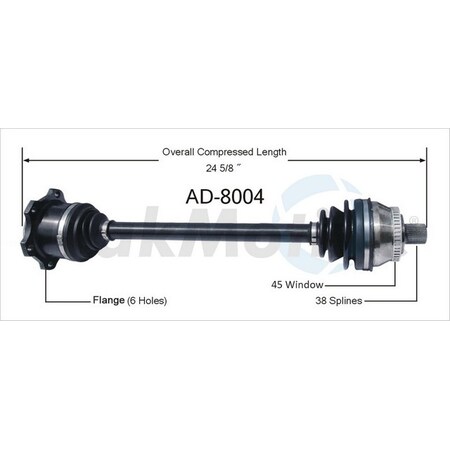 Surtrack Axle Cv Axle Shaft, Ad-8004 AD-8004